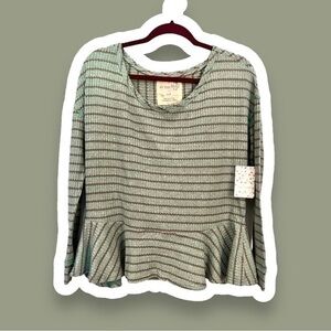 FREE PEOPLE S Auntie Em Peplum Thermal in Seafoam